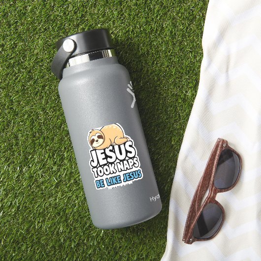 Jezus nam dutjes, grappige luiaard sticker (HydroFlask Insitu)