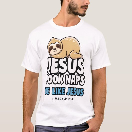 Jezus nam dutjes, grappige luiaard t-shirt (Voorkant)