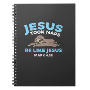 Jezus nam dutjes luiaard grappige Bijbeltekst God  Notitieboek