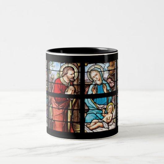 Jezus Nativiteit Tweekleurige Koffiemok (Center)