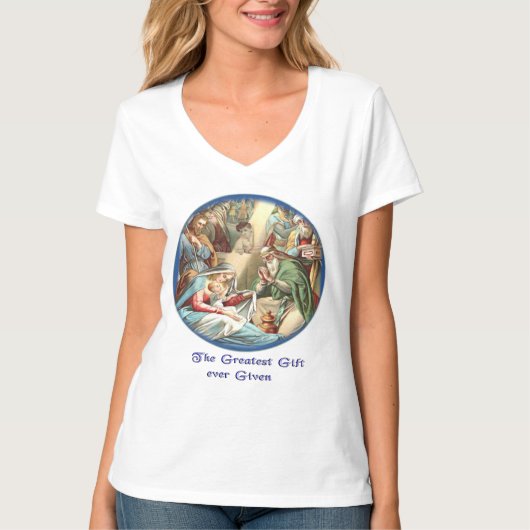 Jezus nativiteitsschenkingen t-shirt (Voorkant)