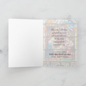 Jezus Nativity Scene in Glas in lood Feestdagen Kaart (Binnen)