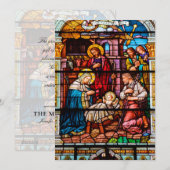 Jezus Nativity Scene in Glas in lood Feestdagenkaart (Voorkant / Achterkant)