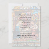 Jezus Nativity Scene in Glas in lood Feestdagenkaart (Achterkant)