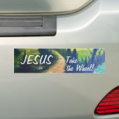 Jezus neemt de Bumpersticker van het Wiel (Op auto)