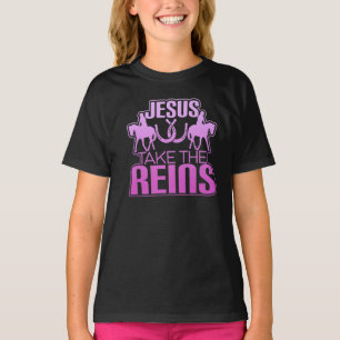 Jezus neemt de haren van het paardenras    TT- T-shirt