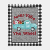 Jezus neemt het wiel Christelijk Fleece Deken (Voorkant)