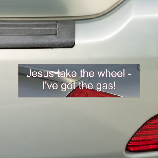 Jezus neemt het wiel - ik heb het gas 2 bumpersticker (Op auto)