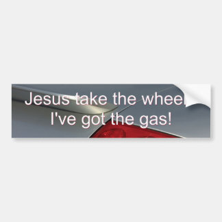 Jezus neemt het wiel - ik heb het gas 2 bumpersticker