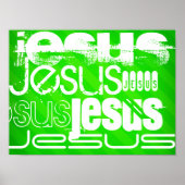 Jezus; Neon Green Stripes Poster (Voorkant)