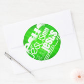 Jezus; Neon Green Stripes Ronde Sticker (Envelop)