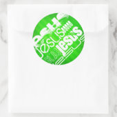 Jezus; Neon Green Stripes Ronde Sticker (Tas)