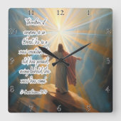 Jezus: Nieuwe Schepping, Goddelijk Licht Vierkante Klok (Voorkant)