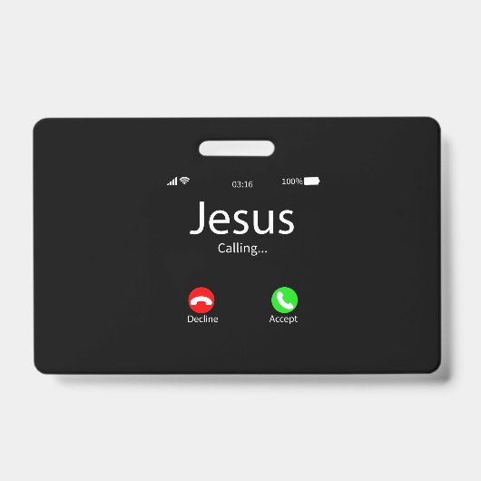 Jezus noemt Christelijk Badge (Voorzijde)