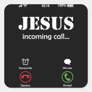 Jezus noemt Christelijk geloof Vierkante Sticker