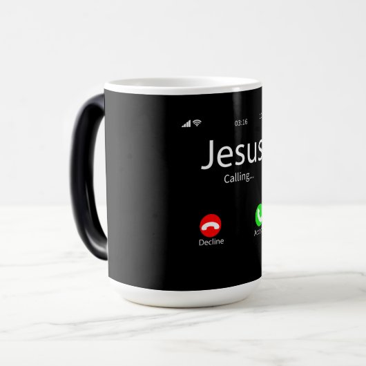 Jezus noemt Christelijk Magische Mok (Voorkant links)