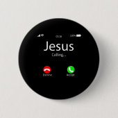 Jezus noemt Christelijk Ronde Button 5,7 Cm (Voorkant)
