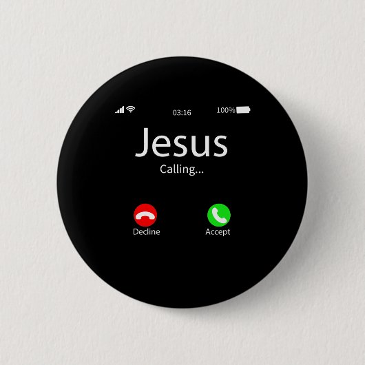 Jezus noemt Christelijk Ronde Button 5,7 Cm (Voorkant)