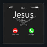 Jezus noemt Christelijk Vierkante Klok<br><div class="desc">Jezus roept het Christelijke T-shirt van de Kerk van het T-Shirt Deel je hoop en geloof in Jezus Christus door dit perfecte Shirt van het Christelijke Theme met geloof te dragen en draag het trots en show iedereen die je in jesus gelooft en iedereen moet weten dat je in jezus...</div>