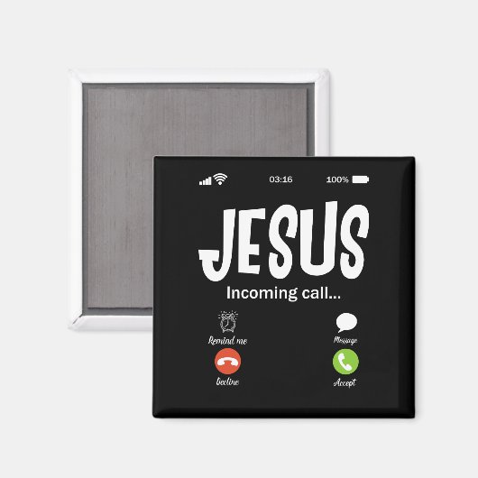 Jezus noemt de binnenkomende oproep Christelijk Magneet (Voorkant / Achterkant)