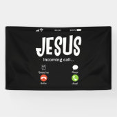 Jezus noemt de binnenkomende oproep Christelijk Spandoek (Horizontaal)