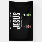 Jezus noemt de binnenkomende oproep Christelijk Spandoek (Verticaal)