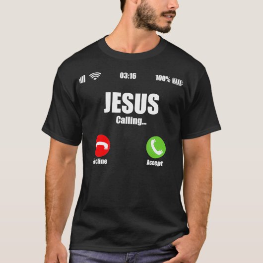 Jezus noemt het Christelijke kruis moderne geloof T-shirt (Voorkant)