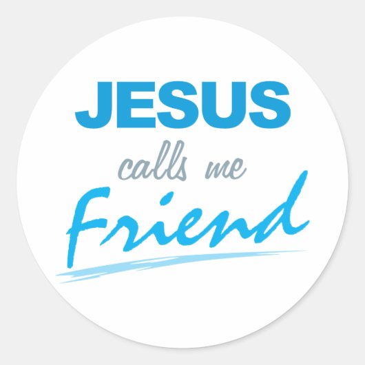 Jezus noemt me Vriend Ronde Sticker (Voorkant)