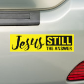 "Jezus nog steeds het antwoord" Bumpersticker (Op auto)