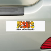 Jezus nu en voor altijd Christelijk design Bumpersticker (Op auto)