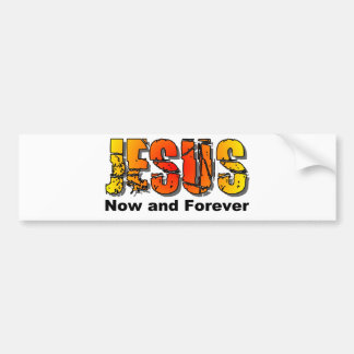 Jezus nu en voor altijd Christelijk design Bumpersticker