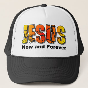 Jezus nu en voor altijd Christelijk design Trucker Pet
