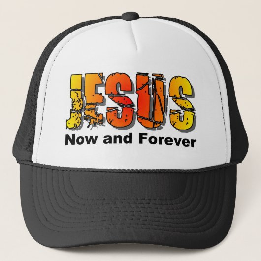 Jezus nu en voor altijd Christelijk design Trucker Pet (Voorkant)