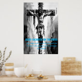 Jezus' offer aan het kruis poster (Keuken)
