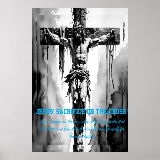 Jezus' offer aan het kruis poster (Voorkant)