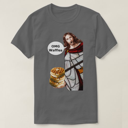 Jezus OMG wafels T-shirt (Design voorkant)