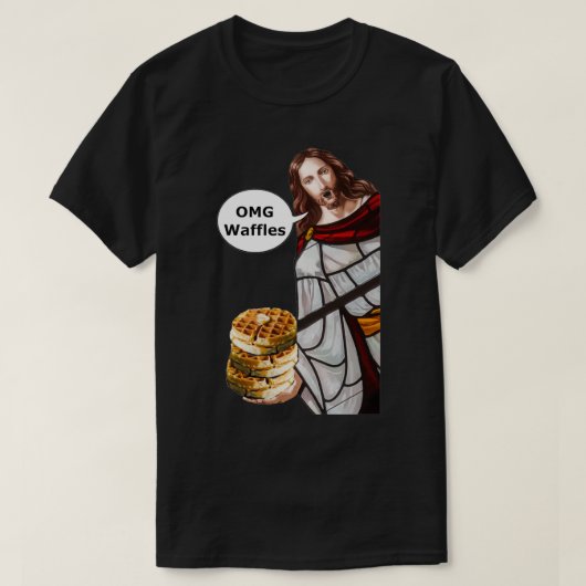 Jezus OMG wafels T-shirt (Design voorkant)