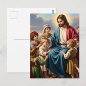 Jezus Omringd door Kinderen Briefkaart (Voorkant / Achterkant)