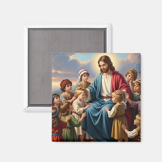 Jezus omringd door kinderen magneet (Voorkant / Achterkant)