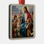 Jezus Omringd door Kinderen Metalen Ornament (Rechts)