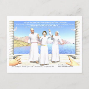 Jezus onder de wetsgeleerden (twee afleveringen)  briefkaart