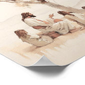 Jezus onderwijst kinderen - Digitale Waterverf Poster (Hoek)