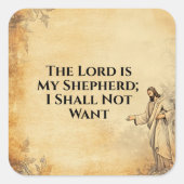 Jezus onderwijst wekelijks Bijbelvers Custom Vierkante Sticker (Voorkant)