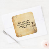 Jezus onderwijst wekelijks Bijbelvers Custom Vierkante Sticker (Envelop)