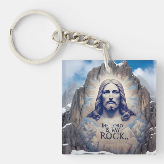 Jezus op de Berg: De Heer is mijn rots Sleutelhanger (Voorkant)