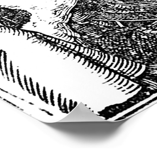 Jezus op de Donkeypalm Sunday Etching Poster (Hoek)