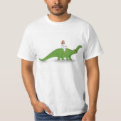 Jezus op een Brontosaurus T-shirt (Voorkant)