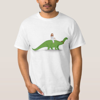 Jezus op een Brontosaurus T-shirt