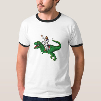 Jezus op een Dinosaur T-shirt