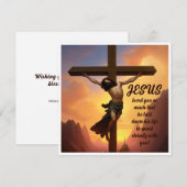 Jezus op een dwars Christelijk geloof Feestdagenkaart (Voorkant / Achterkant)